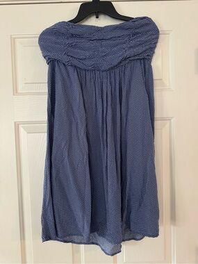 Torrid Strapless Navy Polka Dot Summer Dress size 0 Fourth of July